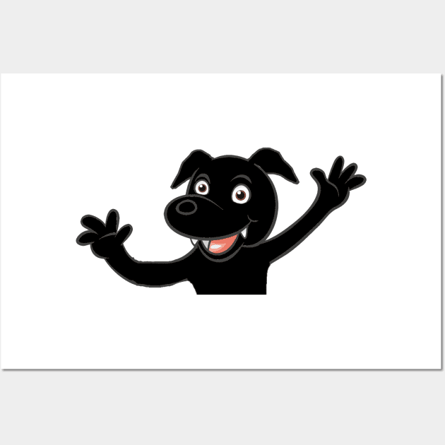 labrador retriever black waving Wall Art by Wanderingangel